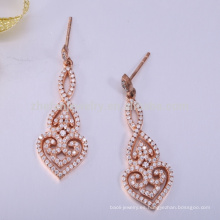 Pendiente zircon estilo 925 plata esterlina nuevos diseños oro jhumka pendiente